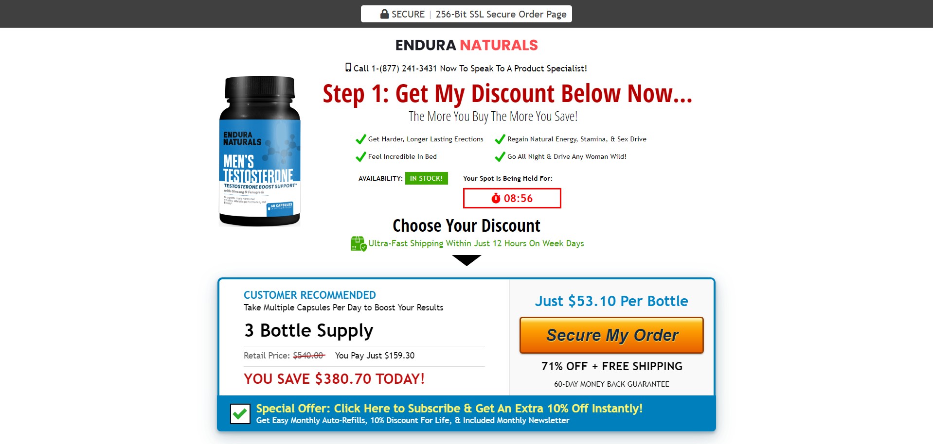 Endura Naturals vyrų testosteronas - VSL Produktas